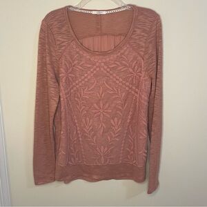 Maurices Rosewood Knit Scoop-Neck Textured Long Sleeve Top Women’s Size XL